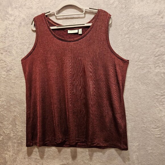 Susan Graver Cardigan tank set top Set Womens 1X Red Pocket Open Long Sleeve - Picture 3 of 14